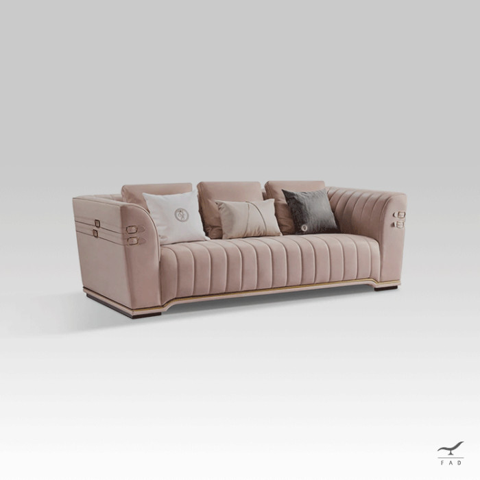 MUNICH Sofa | Elegant Modern Sofa with Brass Belts and Curved Armrests | FADesign