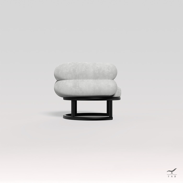 ANGIE Armchair – Round Luxury Chair in Metal and Velvet | FADesign