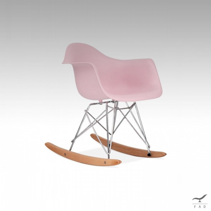 Modern Molded Plastic Rocking Chair with Chrome Base - Free Shipping