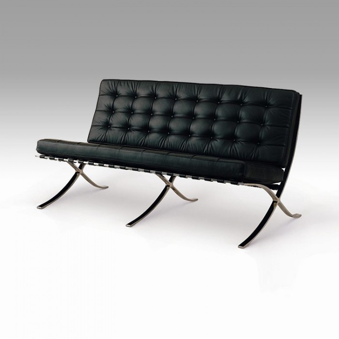 Sofa inspired by Barcelona Loveseat (two seat) model