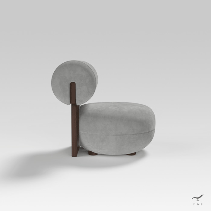 Marvin armchair with wood frame and geometric design for luxury living rooms