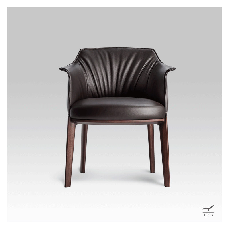 MOLDER Armchair – Leather Dining Chair with Sculptural Design