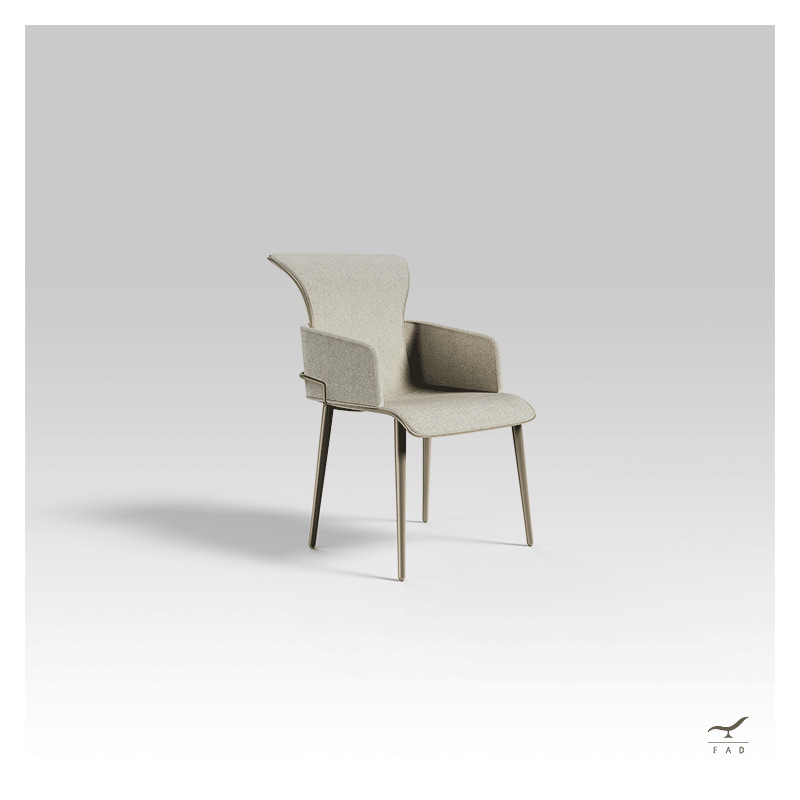 MERCURY Chair – Luxury Curved Armchair with Metal Frame | FADESIGN