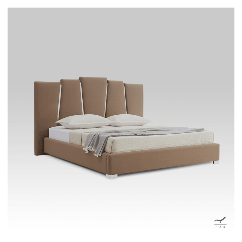 Letto EBONY - Struttura in Tessile e Metallo | Design Imponente e Raffinato