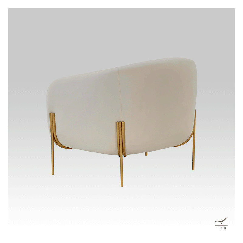 JOSEPH Armchair – Modern Padded Armchair with Metal Base | FADESIGN