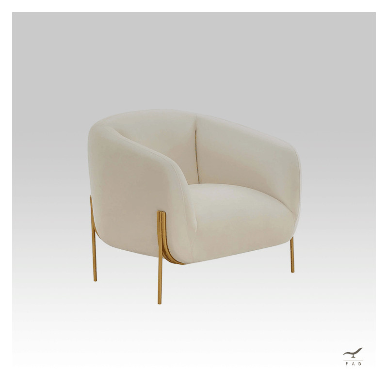 JOSEPH Armchair – Modern Padded Armchair with Metal Base | FADESIGN