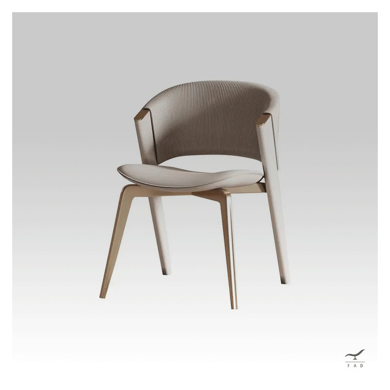AMELY Chair – Modern Upholstered Chair with Mixed Base | FADESIGN