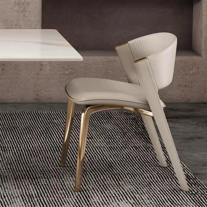 AMELY Chair – Modern Upholstered Chair with Mixed Base | FADESIGN
