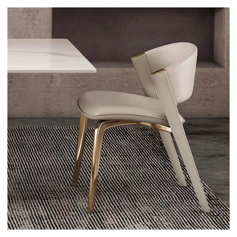AMELY Chair – Modern Upholstered Chair with Mixed Base | FADESIGN