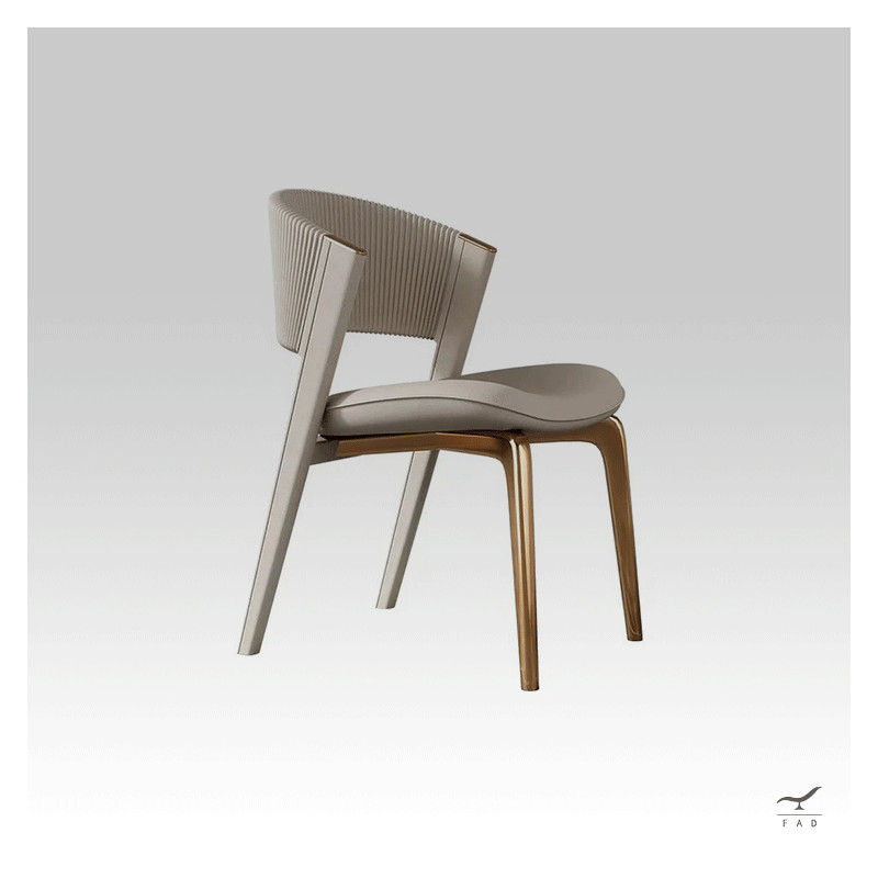 AMELY Chair – Modern Upholstered Chair with Mixed Base | FADESIGN