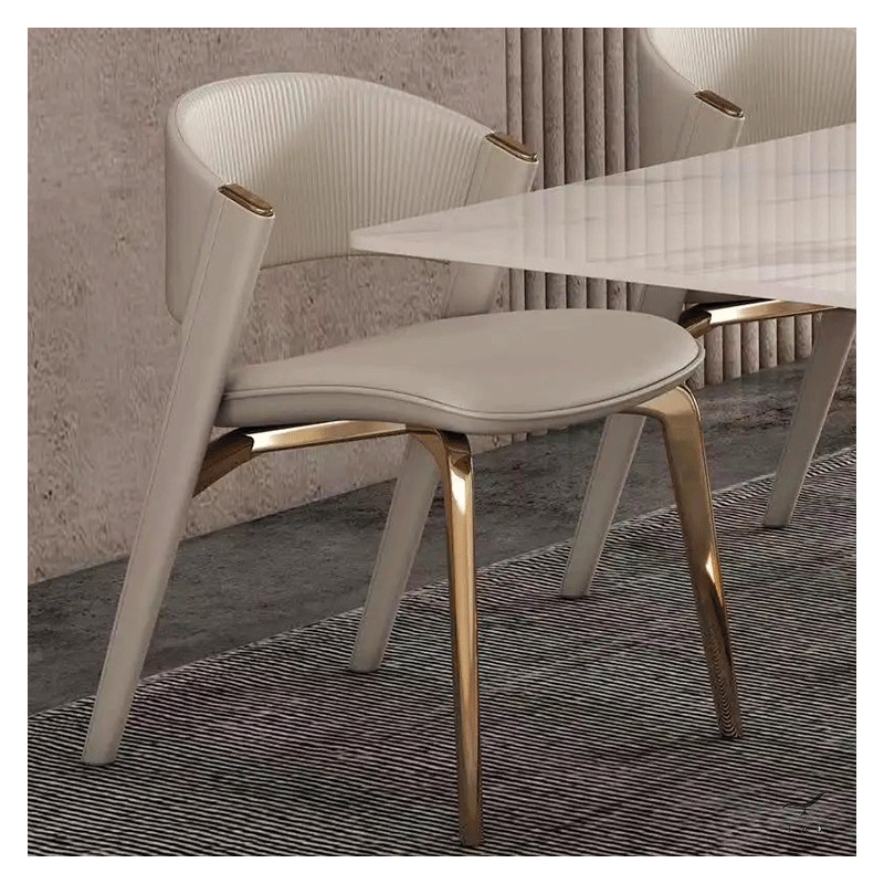 AMELY Chair – Modern Upholstered Chair with Mixed Base | FADESIGN