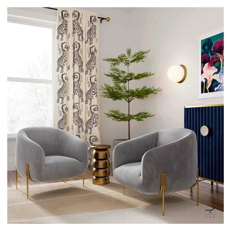 JOSEPH Armchair – Modern Padded Armchair with Metal Base | FADESIGN
