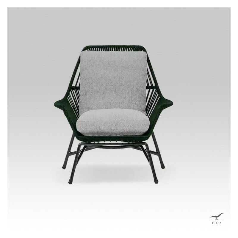 Set poltrona e poggiapiedi DOMINO per outdoor di lusso - Design moderno per esterni eleganti