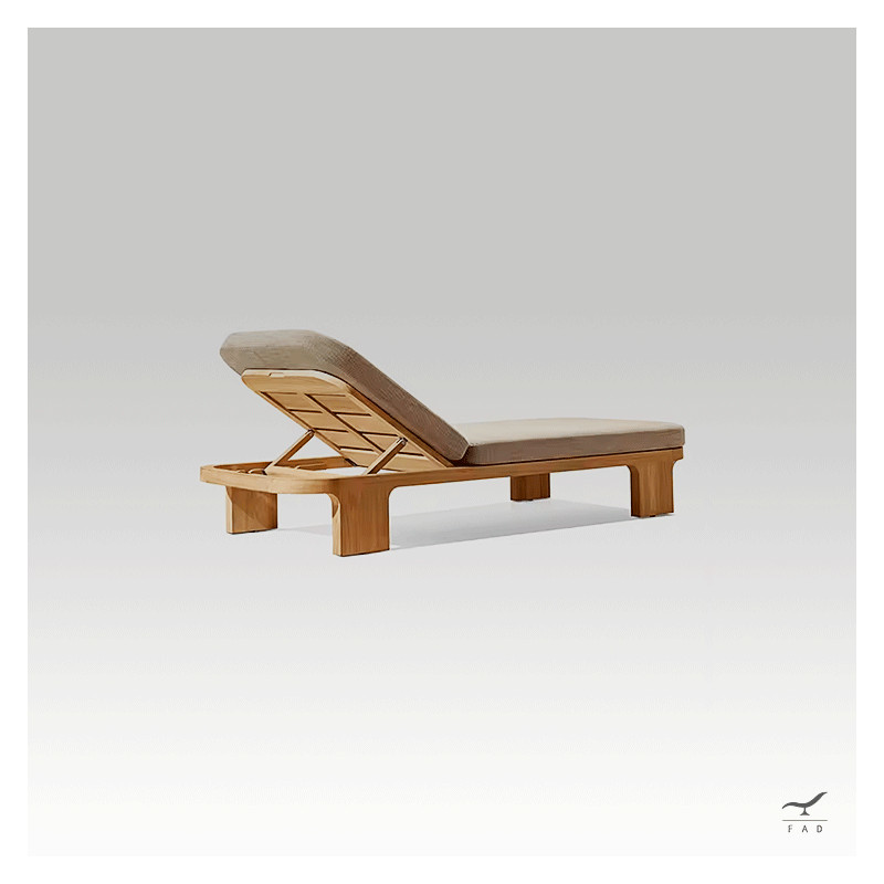 SERIS teak sun lounger for luxury poolside and garden areas