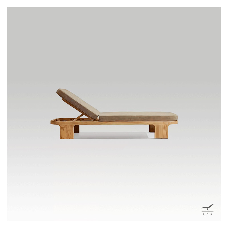 SERIS teak sun lounger for luxury poolside and garden areas