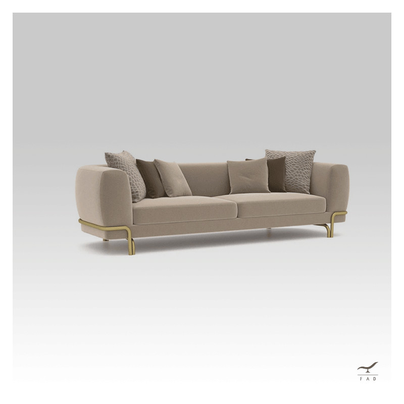 MIAMI Sofa | Brass Rod Frame and Curved Backrest | Luxury Design | FADesign