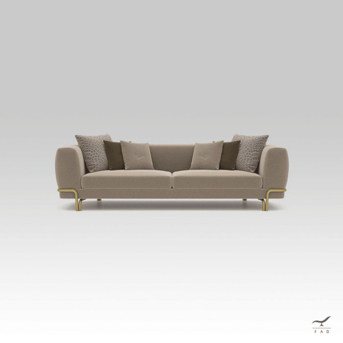 MIAMI Sofa | Brass Rod Frame and Curved Backrest | Luxury Design | FADesign