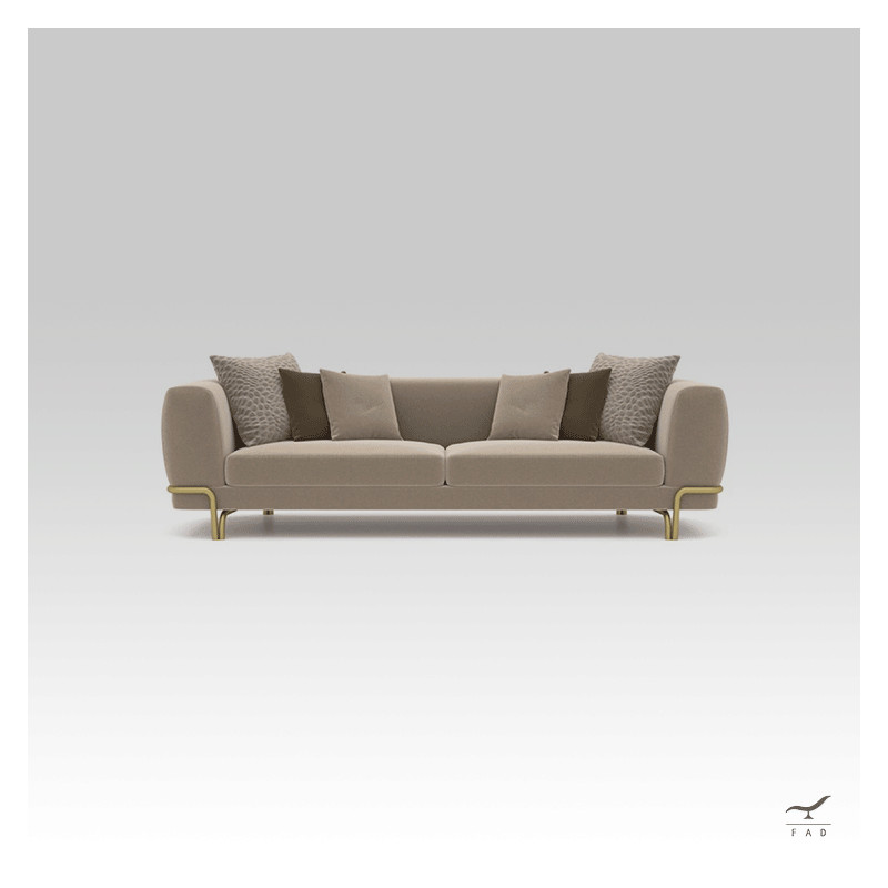 MIAMI Sofa | Brass Rod Frame and Curved Backrest | Luxury Design | FADesign