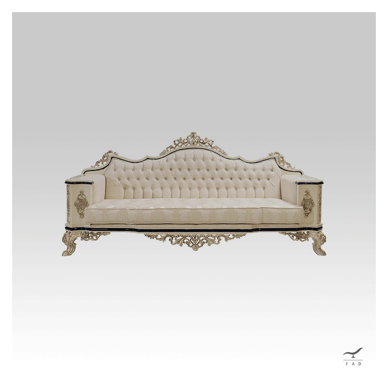 Luxury Louis XV Style Sofa with Intricate Carvings - Customizable for Hotels and Villas