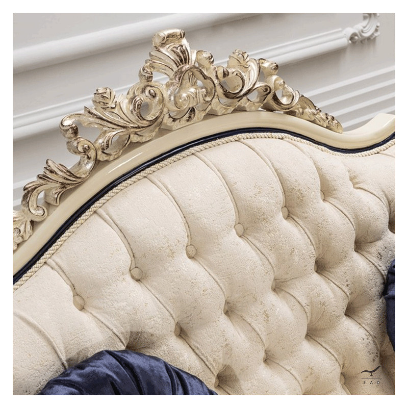 Luxury Louis XV Style Sofa with Intricate Carvings - Customizable for Hotels and Villas