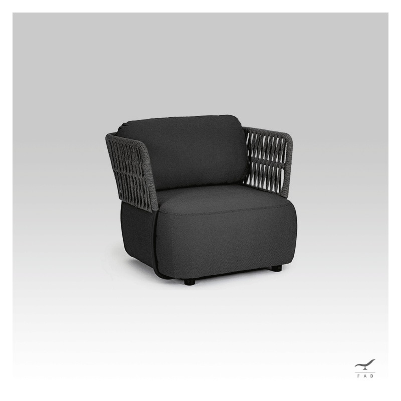 CHASSY aluminum & rattan outdoor armchair for luxury villas and hotels
