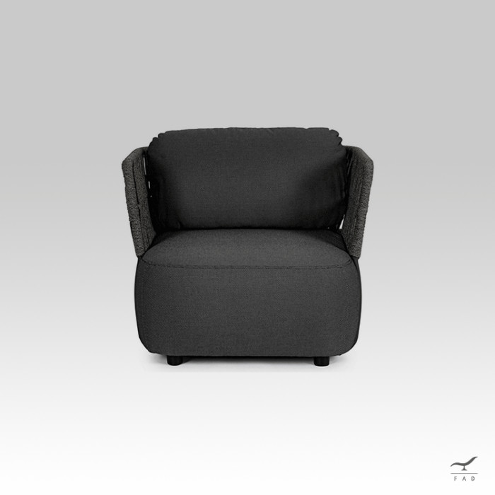 CHASSY aluminum & rattan outdoor armchair for luxury villas and hotels