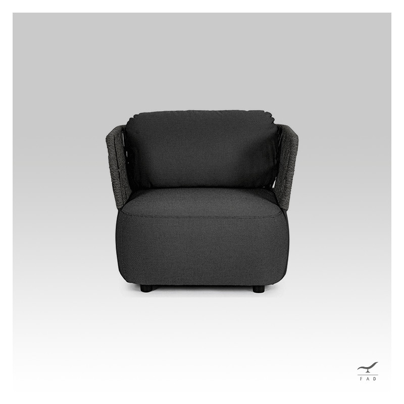 CHASSY aluminum & rattan outdoor armchair for luxury villas and hotels