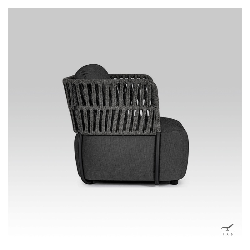 CHASSY aluminum & rattan outdoor armchair for luxury villas and hotels
