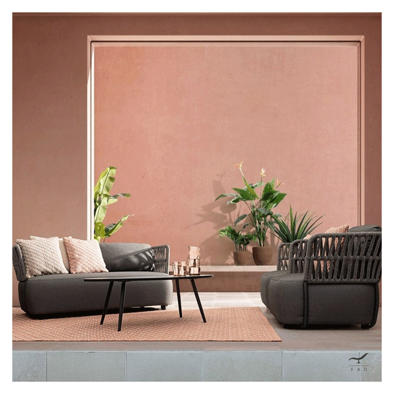 CHASSY aluminum & rattan outdoor sofa for luxury villas and hotels