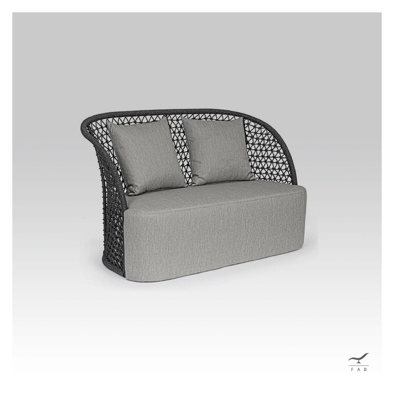 BRIS outdoor sofa with hand-woven rope for luxury villas and hotels