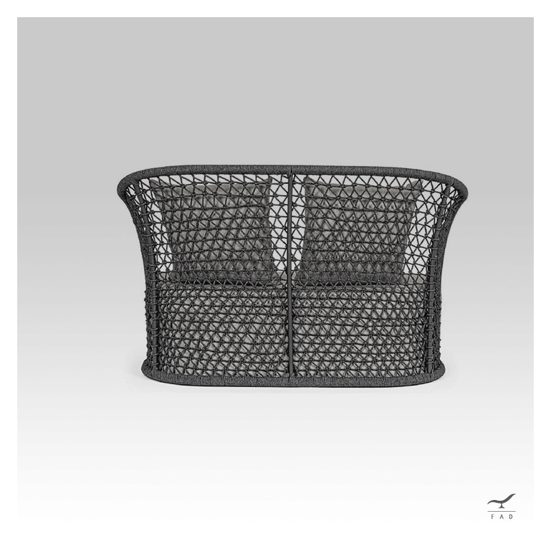BRIS outdoor sofa with hand-woven rope for luxury villas and hotels