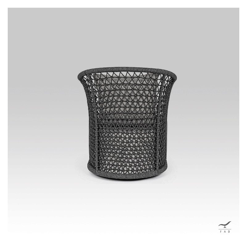 BRIS outdoor armchair with hand-woven rope for luxury villas and hotels