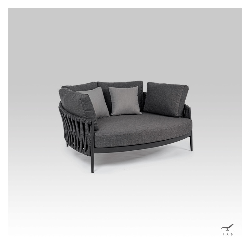 Divano DELON in alluminio e corda intrecciata per outdoor di lusso