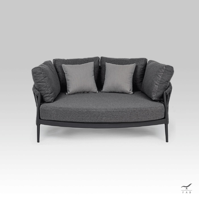 DELON aluminum & rope outdoor sofa for luxury villas and hotels