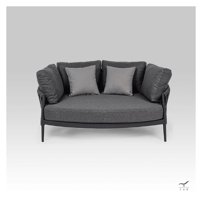 Divano DELON in alluminio e corda intrecciata per outdoor di lusso