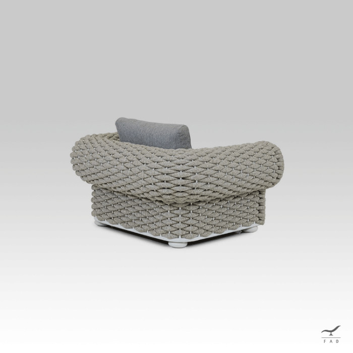 ROPE aluminum & hand-woven outdoor armchair for luxury villas and hotels