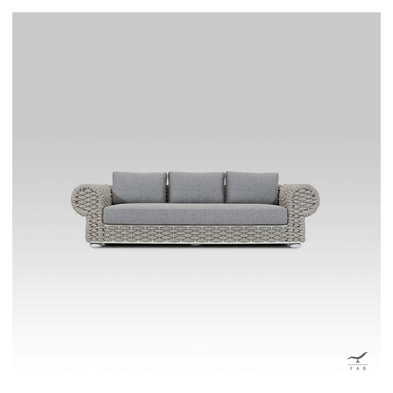 ROPE aluminum & hand-woven outdoor sofa for luxury villas and hotels