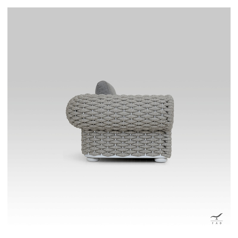 ROPE aluminum & hand-woven outdoor sofa for luxury villas and hotels