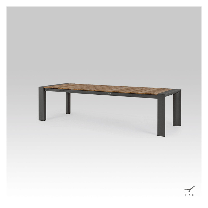 Tavolo THOR in alluminio e teak per outdoor di lusso