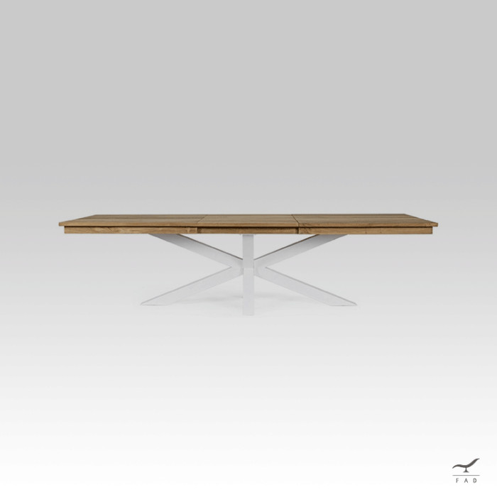 SILENCE aluminum & teak outdoor table for luxury villas and hotels