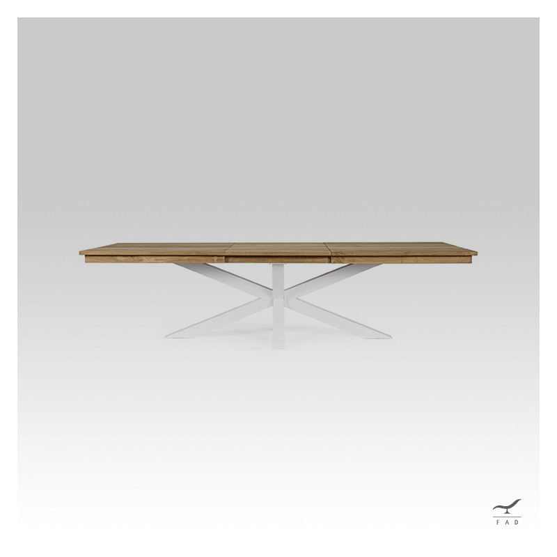 SILENCE aluminum & teak outdoor table for luxury villas and hotels