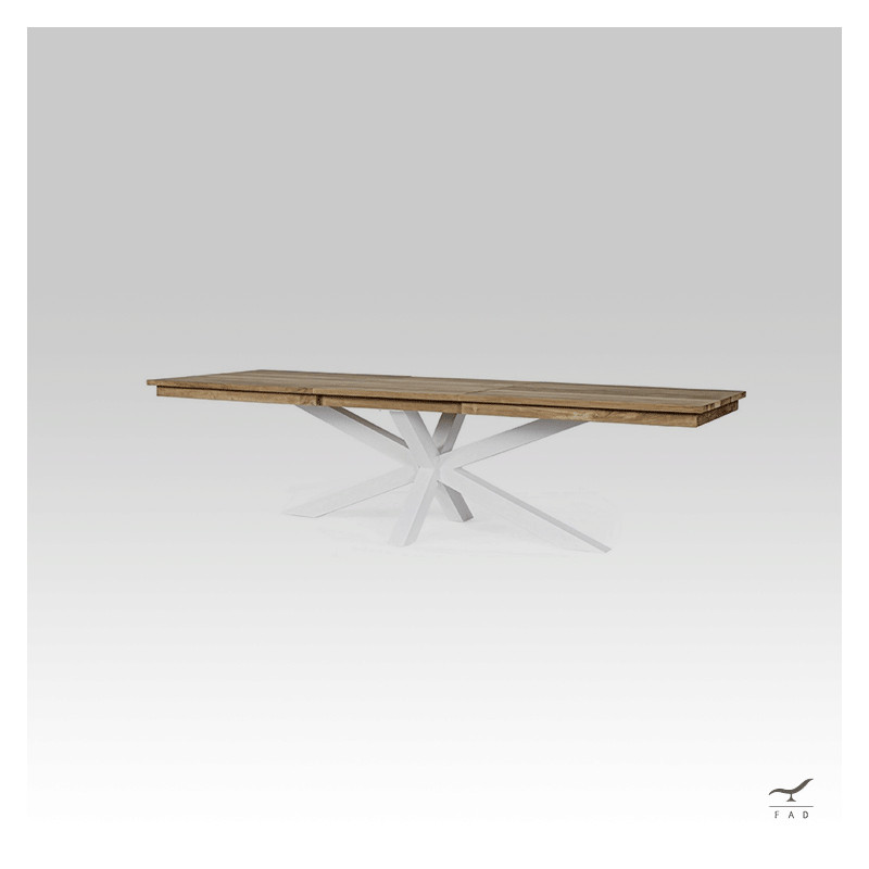 SILENCE aluminum & teak outdoor table for luxury villas and hotels