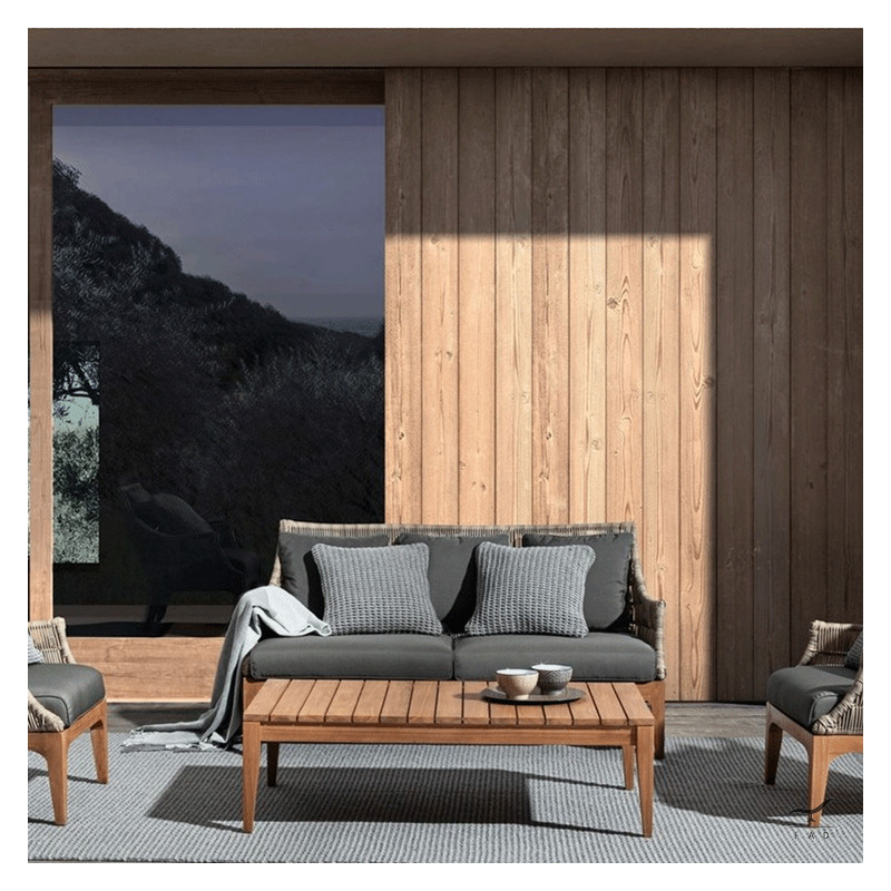 KOS teak outdoor coffee table for luxury villas and hotels