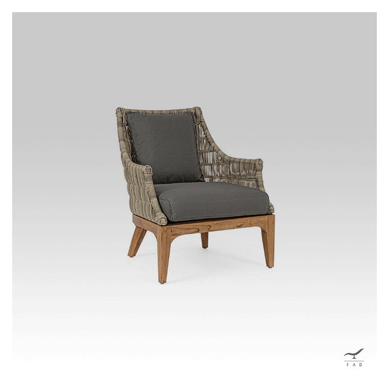 KEY teak & rattan outdoor armchair for luxury villas and hotels