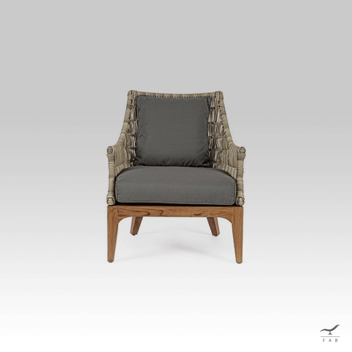 KEY teak & rattan outdoor armchair for luxury villas and hotels