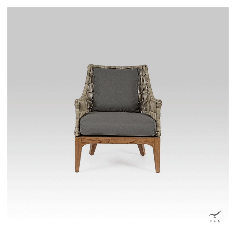 KEY teak & rattan outdoor armchair for luxury villas and hotels