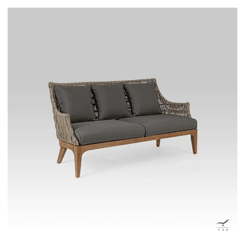 KEY teak & rattan outdoor sofa for luxury villas and hotels