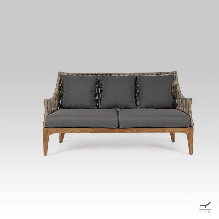 KEY teak & rattan outdoor sofa for luxury villas and hotels