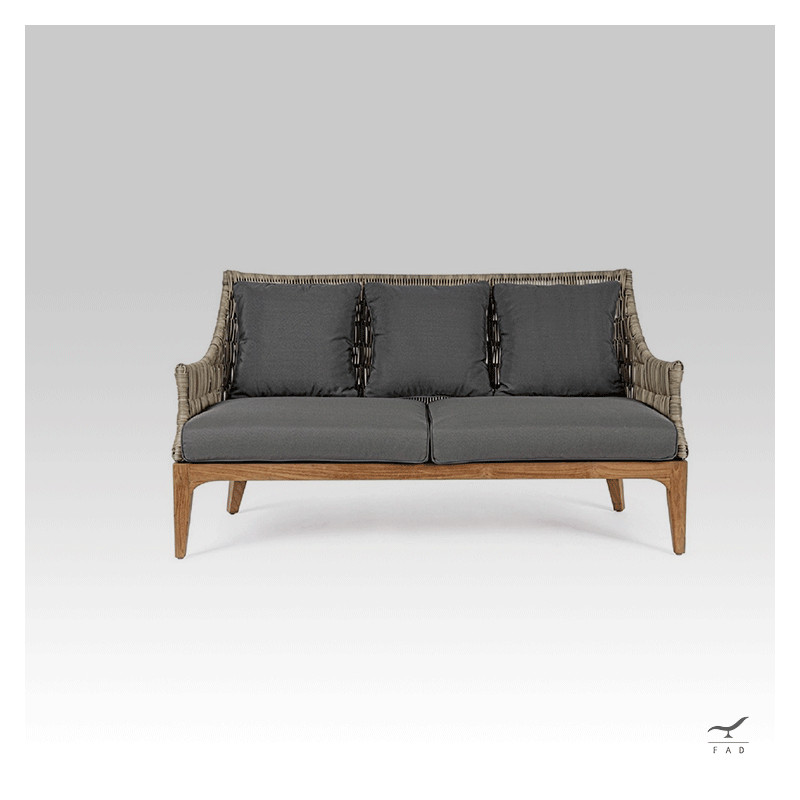 KEY teak & rattan outdoor sofa for luxury villas and hotels