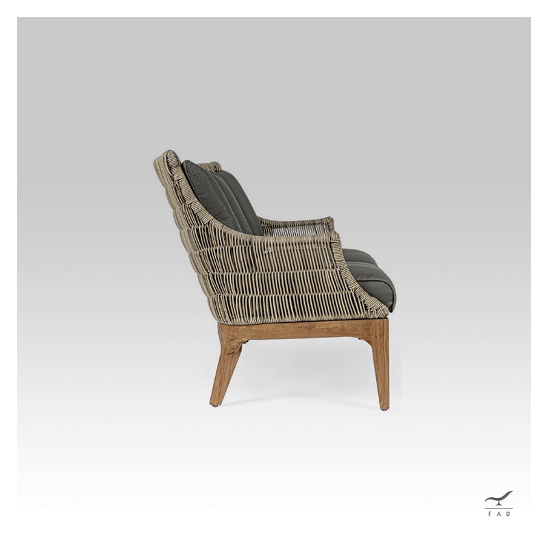 KEY teak & rattan outdoor sofa for luxury villas and hotels